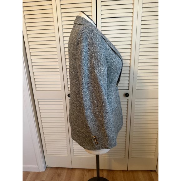 Vintage Orvis Wool Tweed Jacket Women Gray 12 Blazer Single Button Double Pocket - Picture 4 of 8